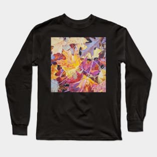 Fall in Love - autumn leaves painting Long Sleeve T-Shirt